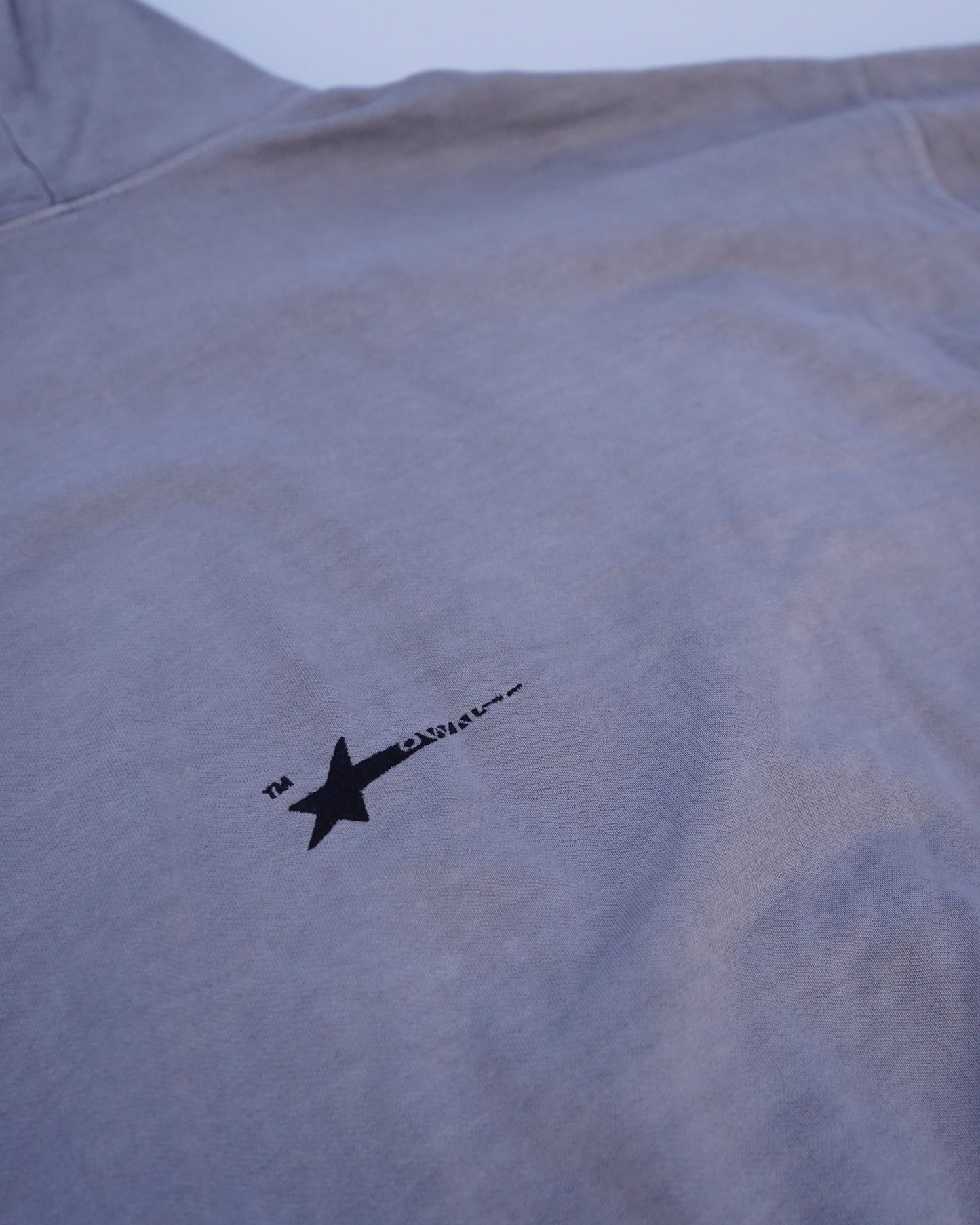 STAR HOODIE LIGHT GRAY WASHED