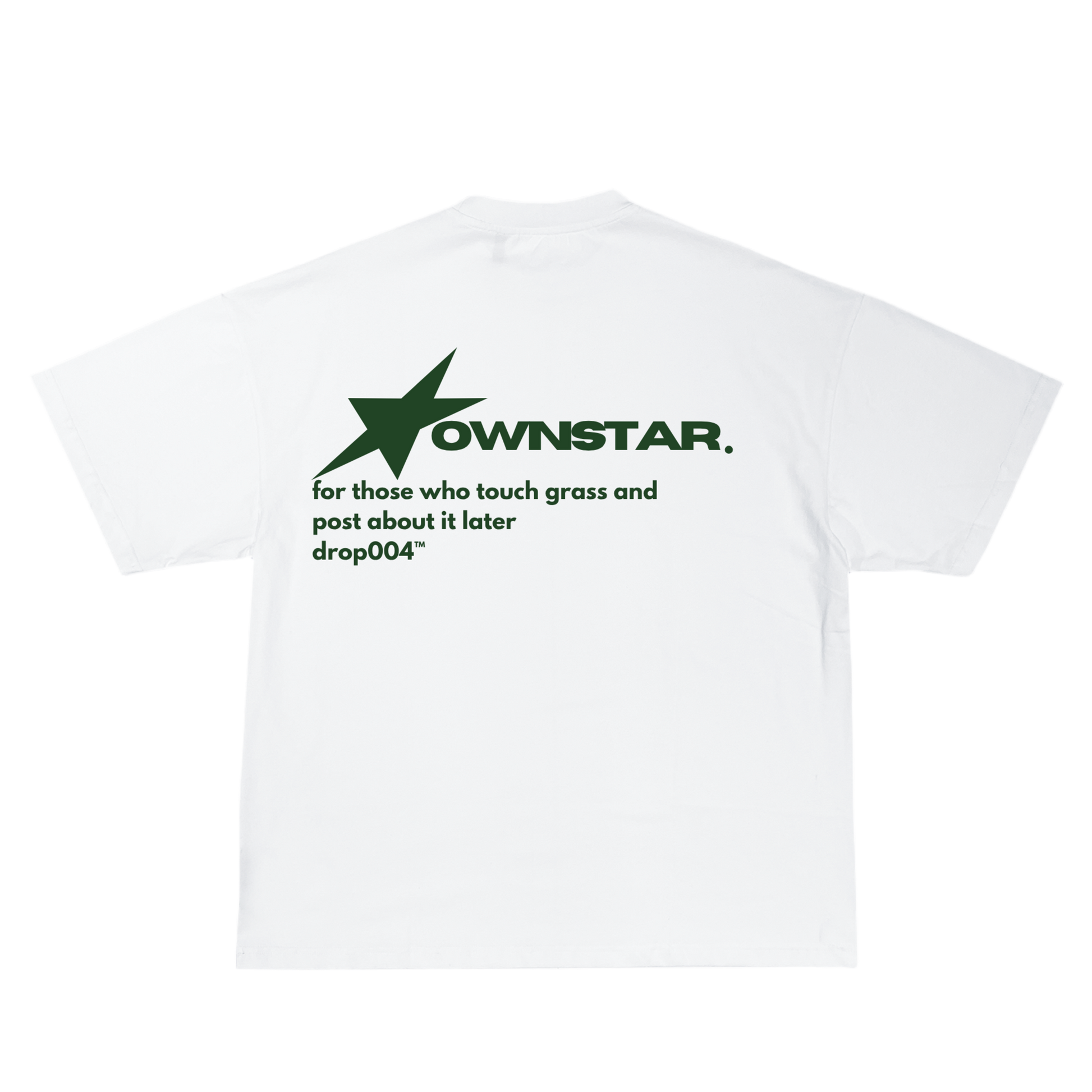 OWNSTAR NATURE back shirt sweatshirt in white heavyweight 300 GSM cotton