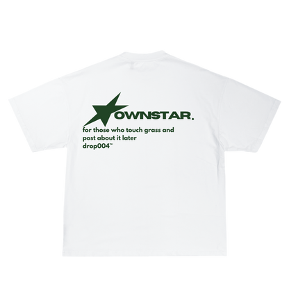 OWNSTAR NATURE back shirt sweatshirt in white heavyweight 300 GSM cotton