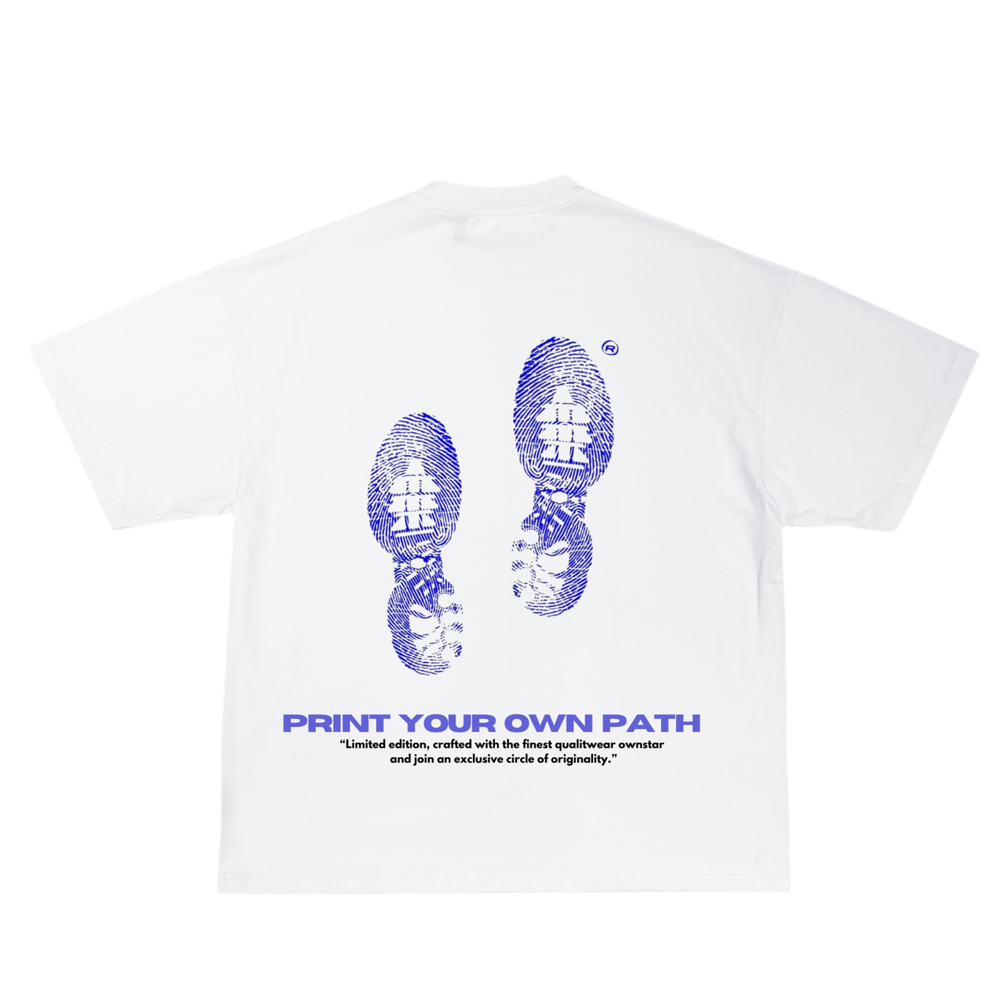 OWNSTAR PRINT YOUR PATH back shirt sweatshirt in white heavyweight 300 GSM cotton