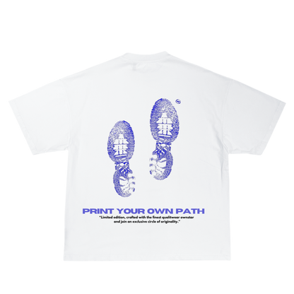 OWNSTAR PRINT YOUR PATH back shirt sweatshirt in white heavyweight 300 GSM cotton