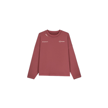 OWNSTAR STAFF MEMBER crewneck sweatshirt in burgundy heavyweight 400 GSM cotton
