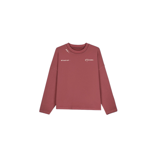 OWNSTAR STAFF MEMBER crewneck sweatshirt in burgundy heavyweight 400 GSM cotton
