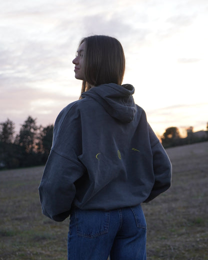 STAR HOODIE WASHED CARBON