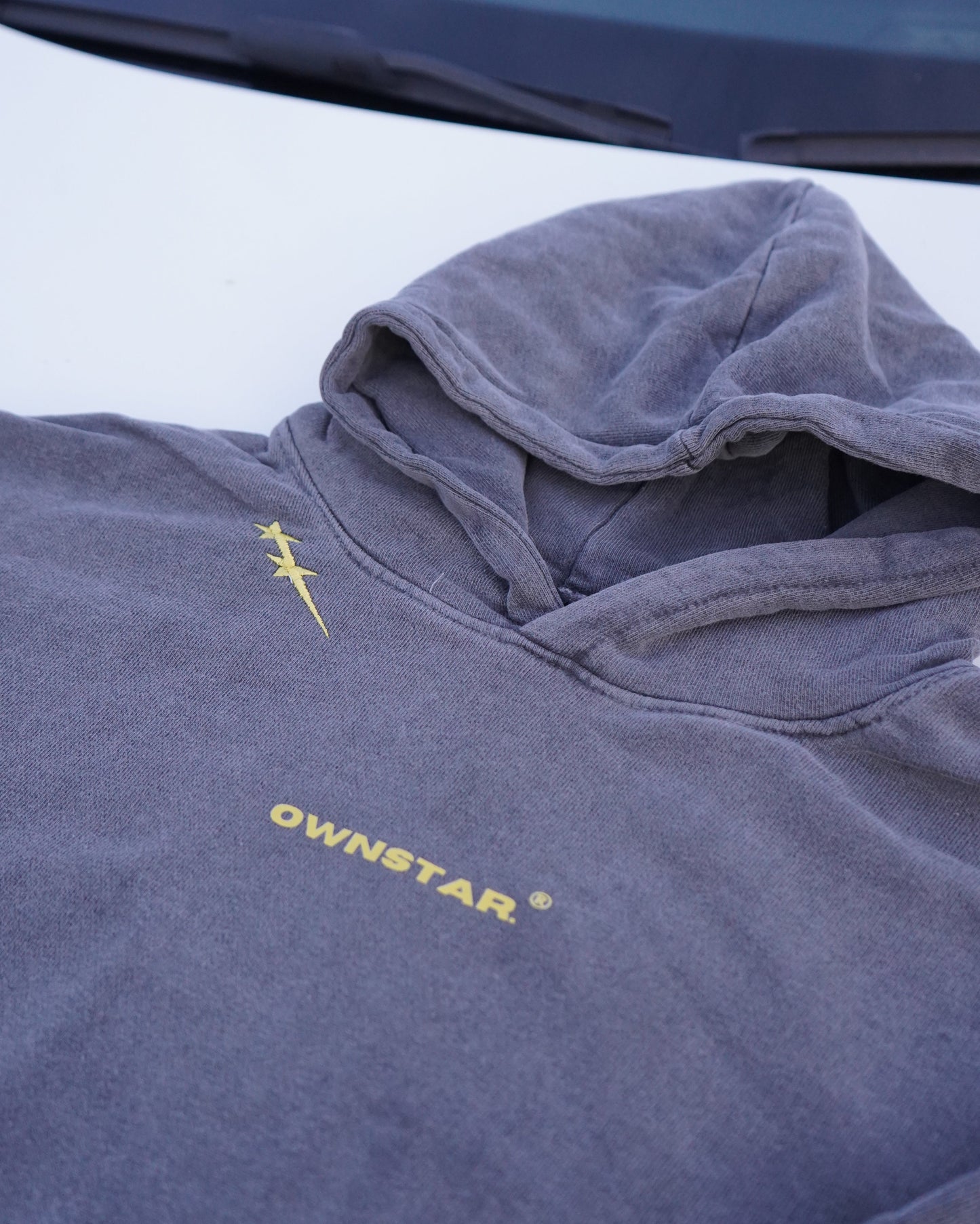 STAR HOODIE WASHED CARBON
