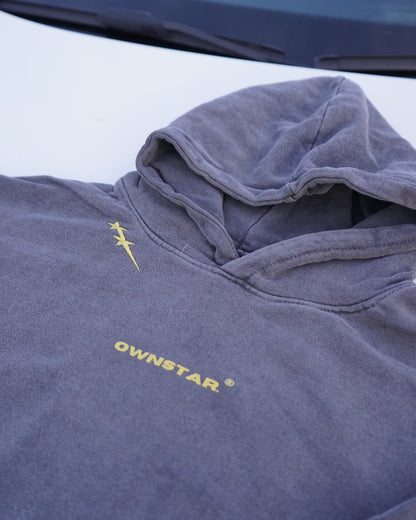 STAR HOODIE WASHED CARBON