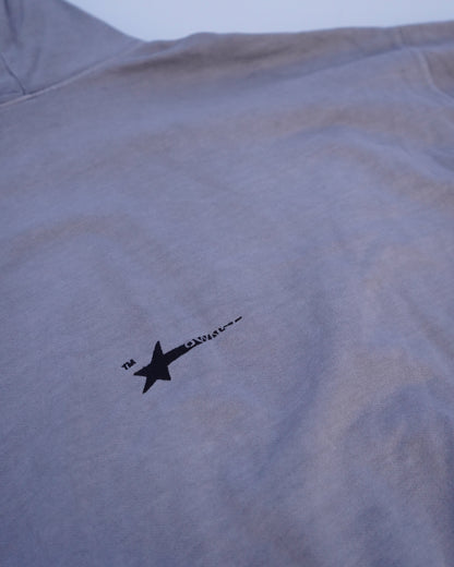 STAR HOODIE LIGHT GRAY WASHED
